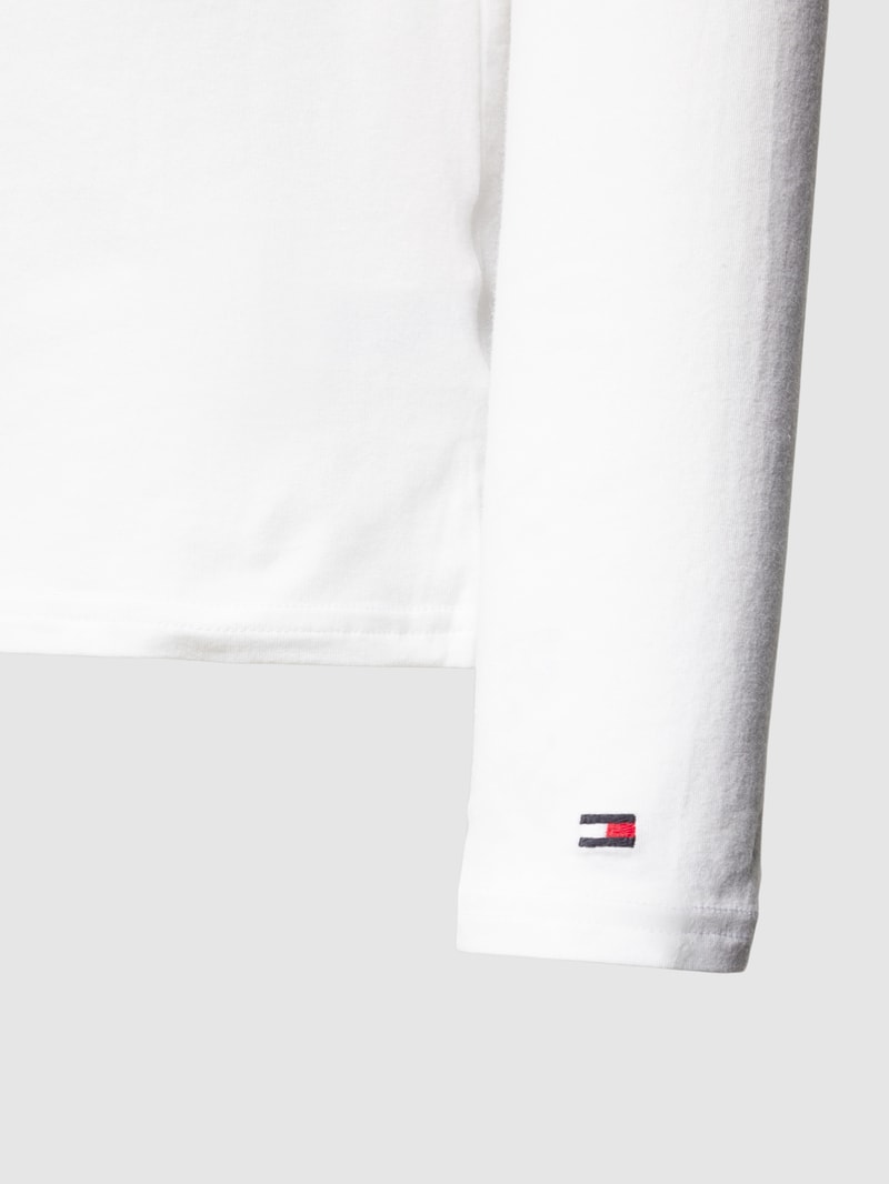 Longsleeve mit Label-Stitching im 3er-Pack in weiß