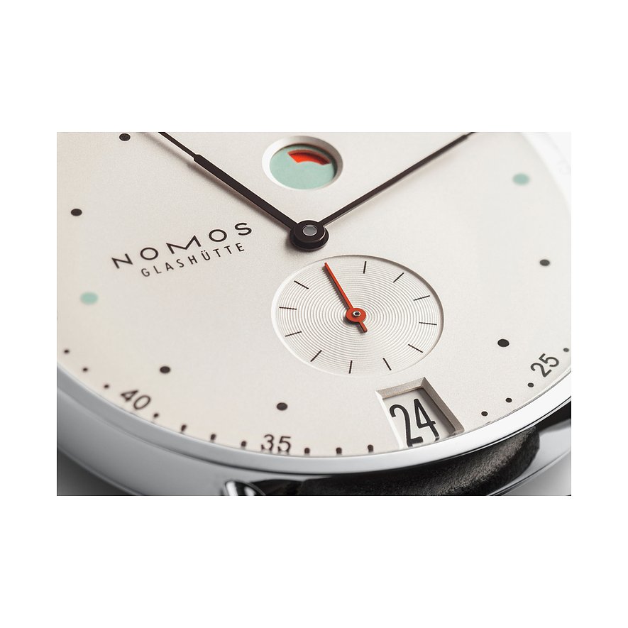 Nomos Glashütte Herrenuhr Metro Datum Gangreserve