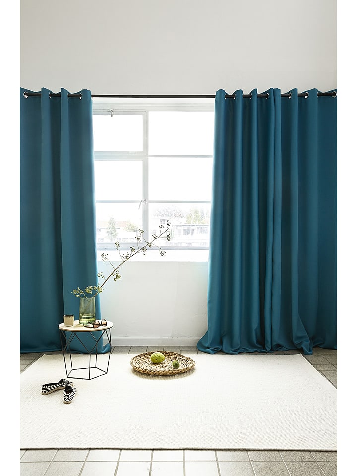 Lifa Living Ösenvorhang in Petrol günstig kaufen 150x250 cm