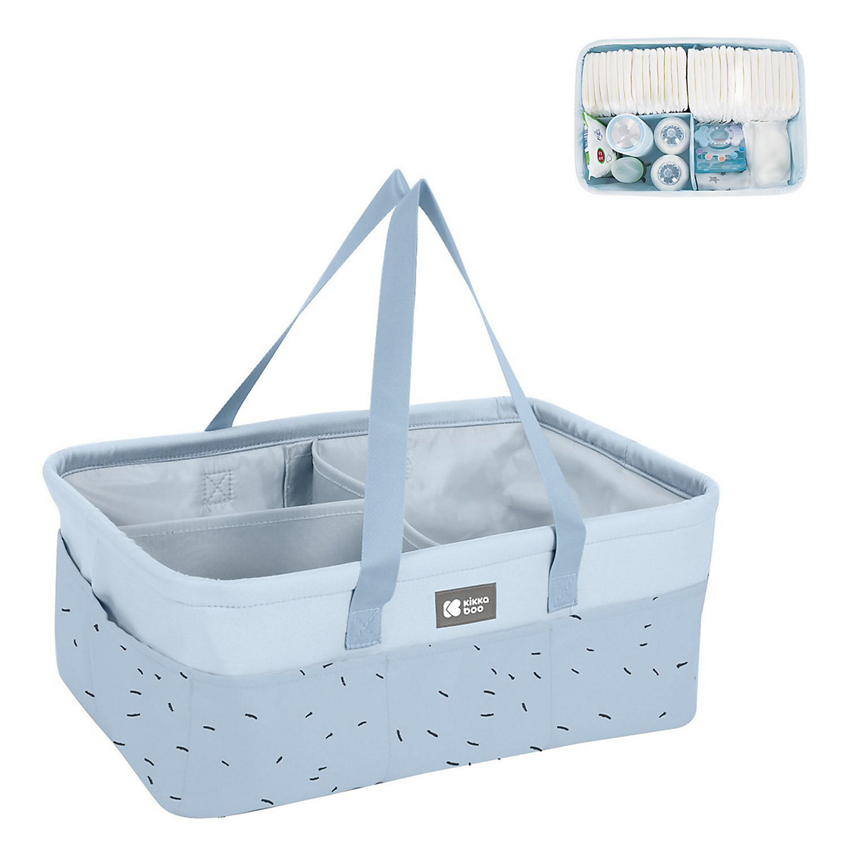 Wickeltasche Bear with me, Korb, Windelorganizer, faltbar, lange Griffe Wickeltaschen