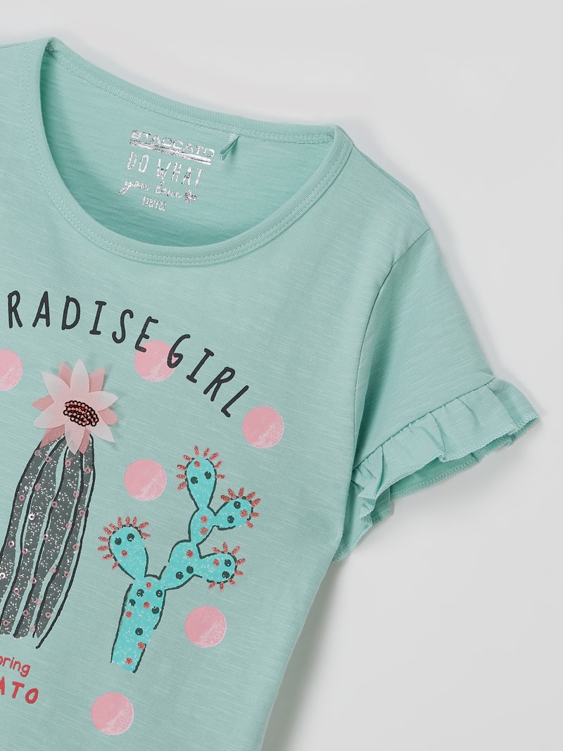 T-Shirt mit Print in mint