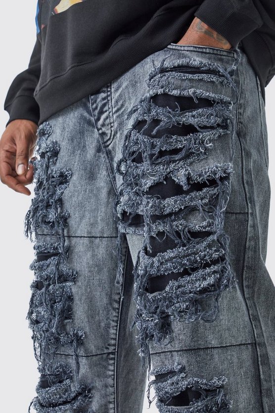 Plus lockere Jeans mit extremen Rissen