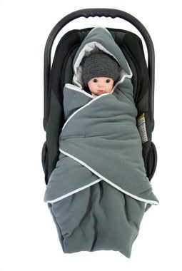 Babydecke Einschlagdecke Babyschalenfußsack Kinderwagenfußsack Winter XL, HOBEA-Germany, passend für Babyschalen mit 3- und 5-Punkt-Gurtsystem