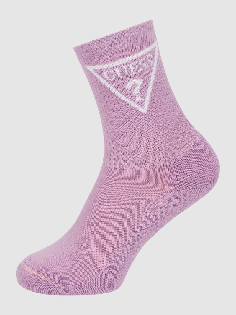 Socken mit Label-Print in flieder