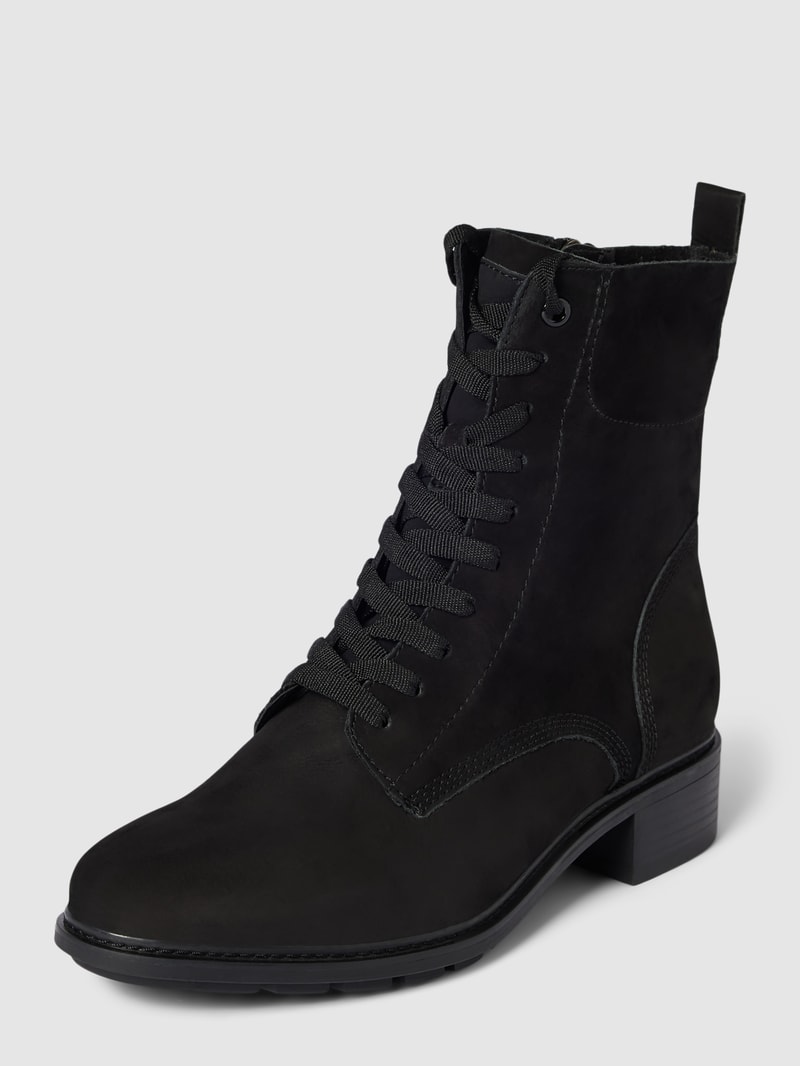 Boots aus Leder-Mix Modell 'Velo' in schwarz