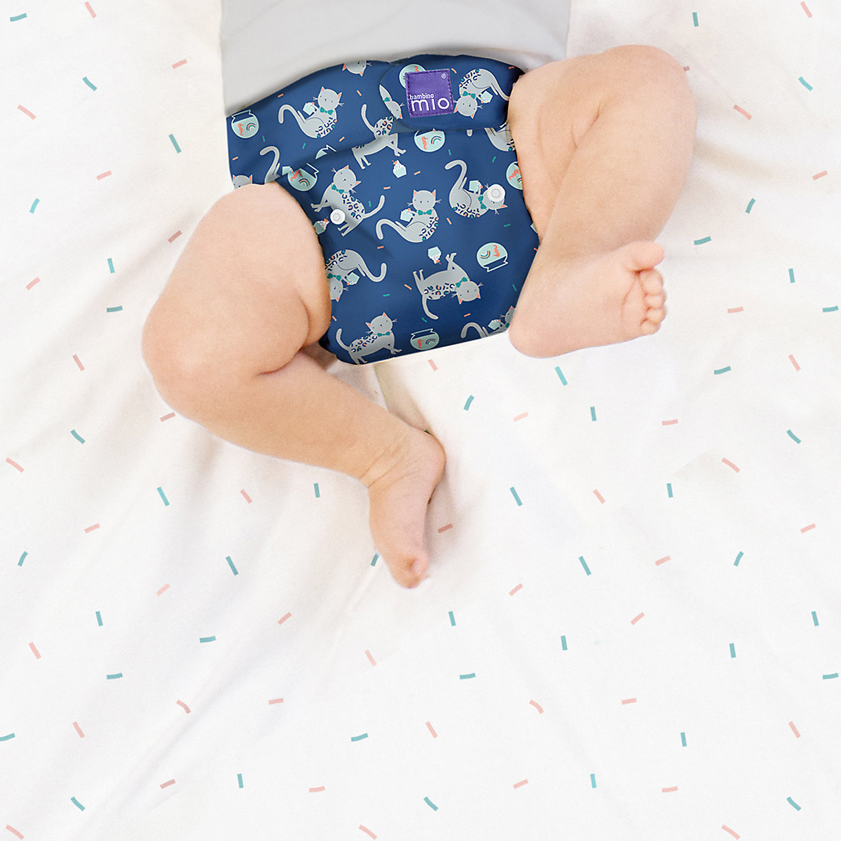 Bambino Mio, miosolo classic All-in-One Stoffwindel, Konfetti Katze