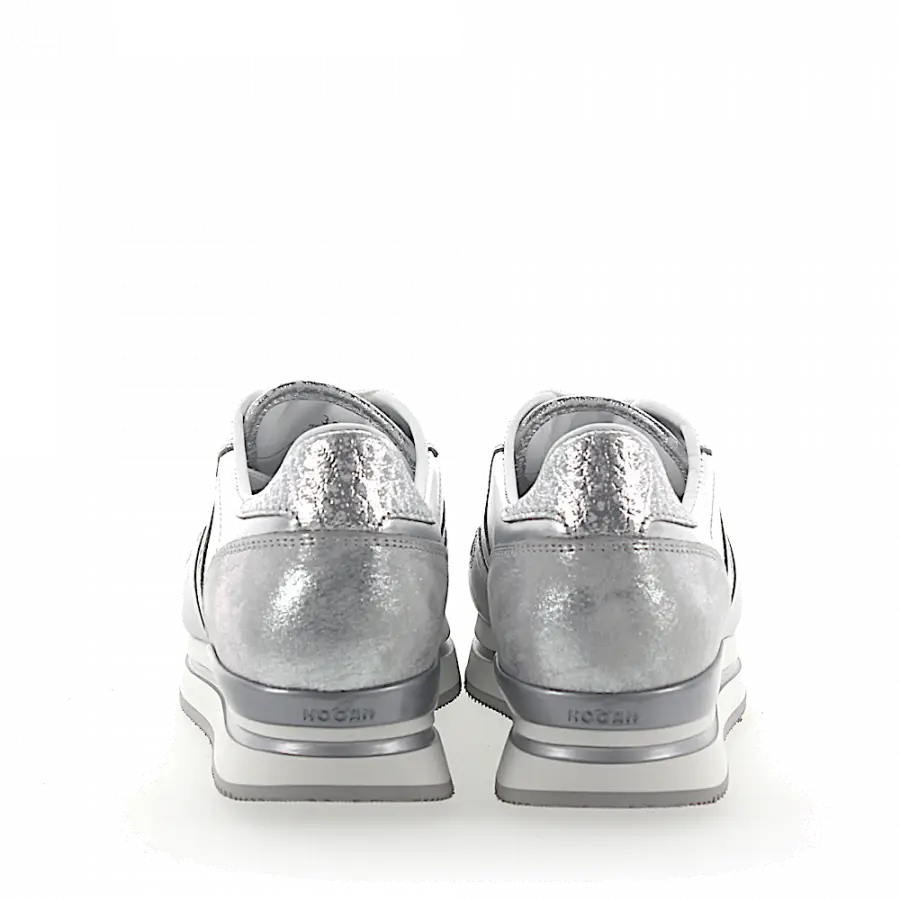 Hogan - Sneaker low Glattleder Kalbsleder Finished Logo Metallisch silber - grau