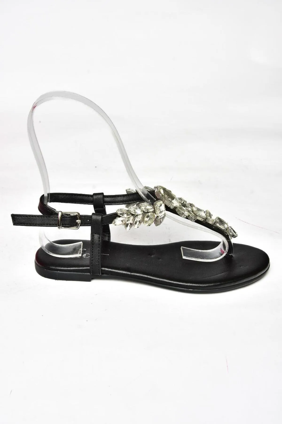 Fox Shoes  Schwarze Stein-Flip-Flops für Damen, Sandalen M272006009