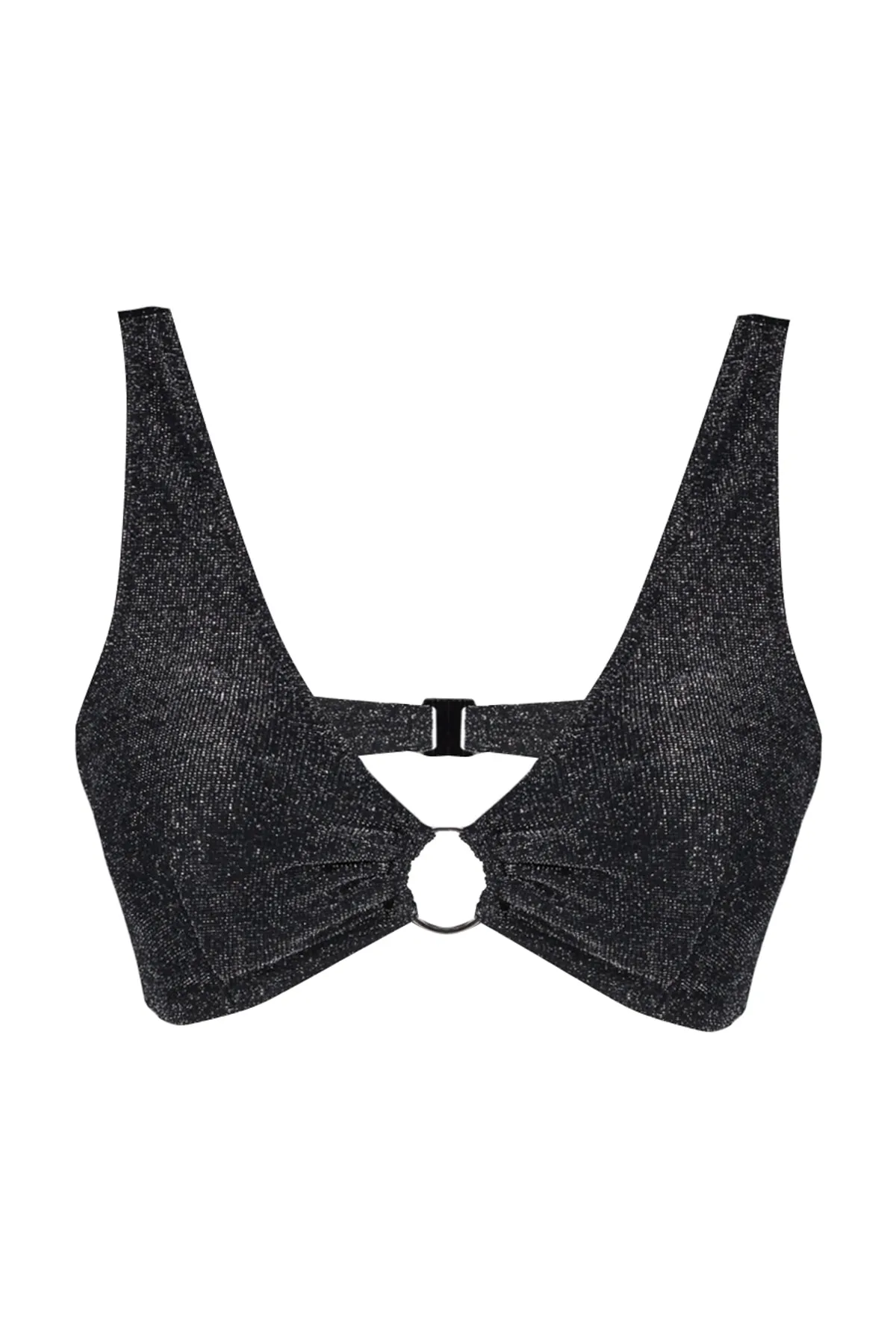 Trendyol Collection  Schwarzes Triangel-Accessoire mit Glitzer-Bikinioberteil TBESS23BU00306