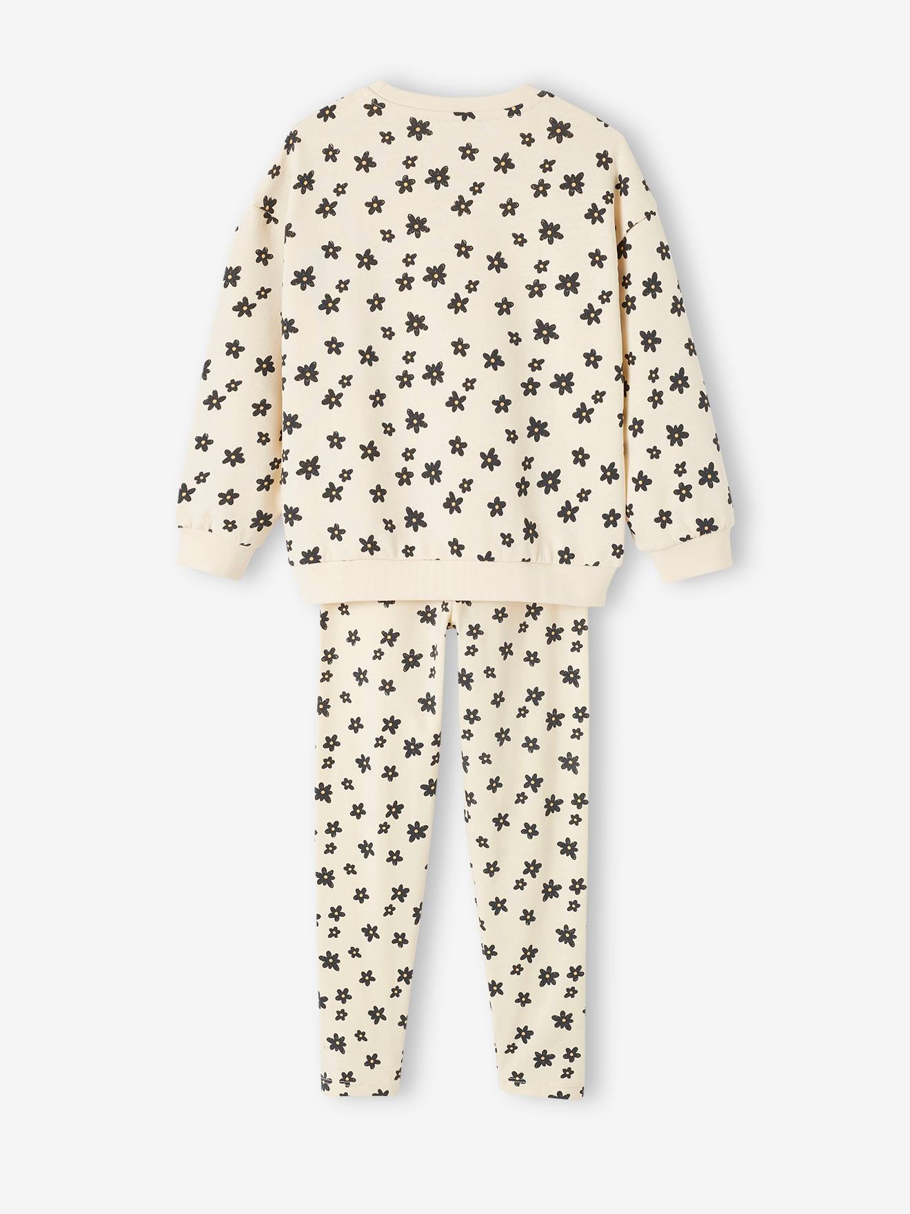 Vertbaudet Mädchen-Set: Sweatshirt & Leggings - wollweiß