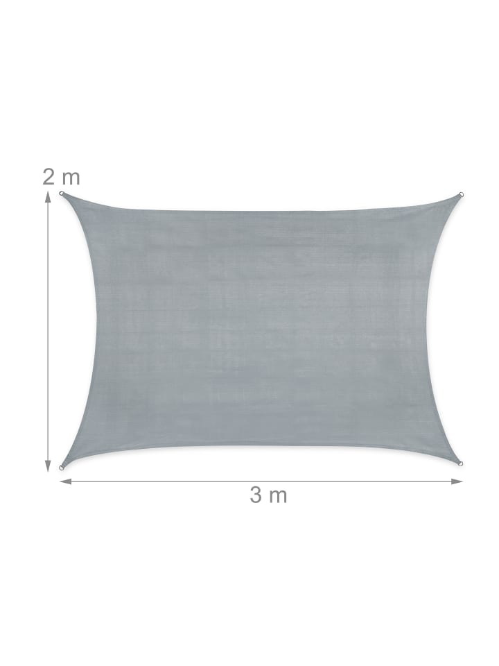 relaxdays Sonnensegel in Hellgrau - 2 x 3 m günstig kaufen onesize