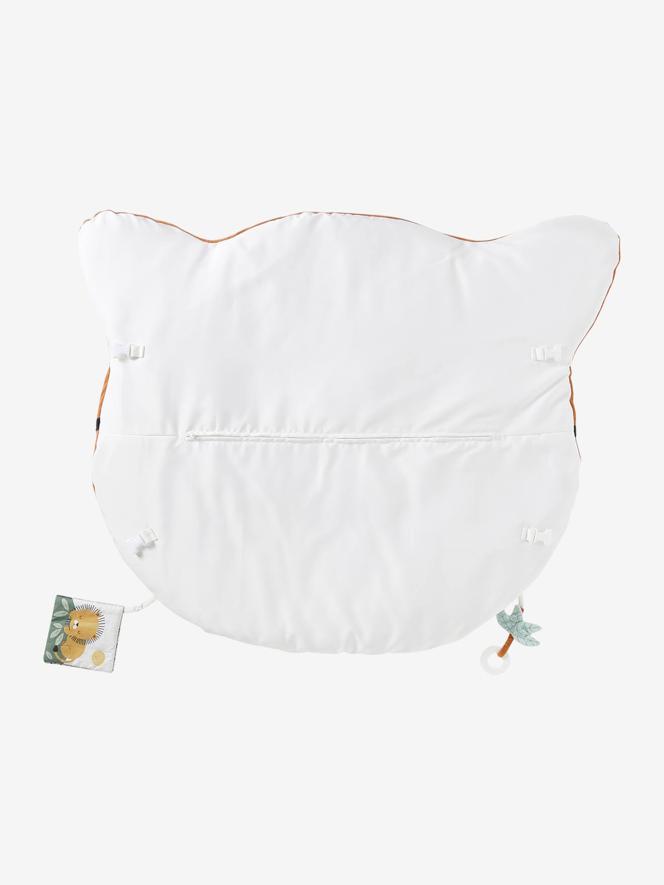 Vertbaudet Baby Activity-Decke mit Spielbogen, Tiergesicht - orange tiger/pandafreunde