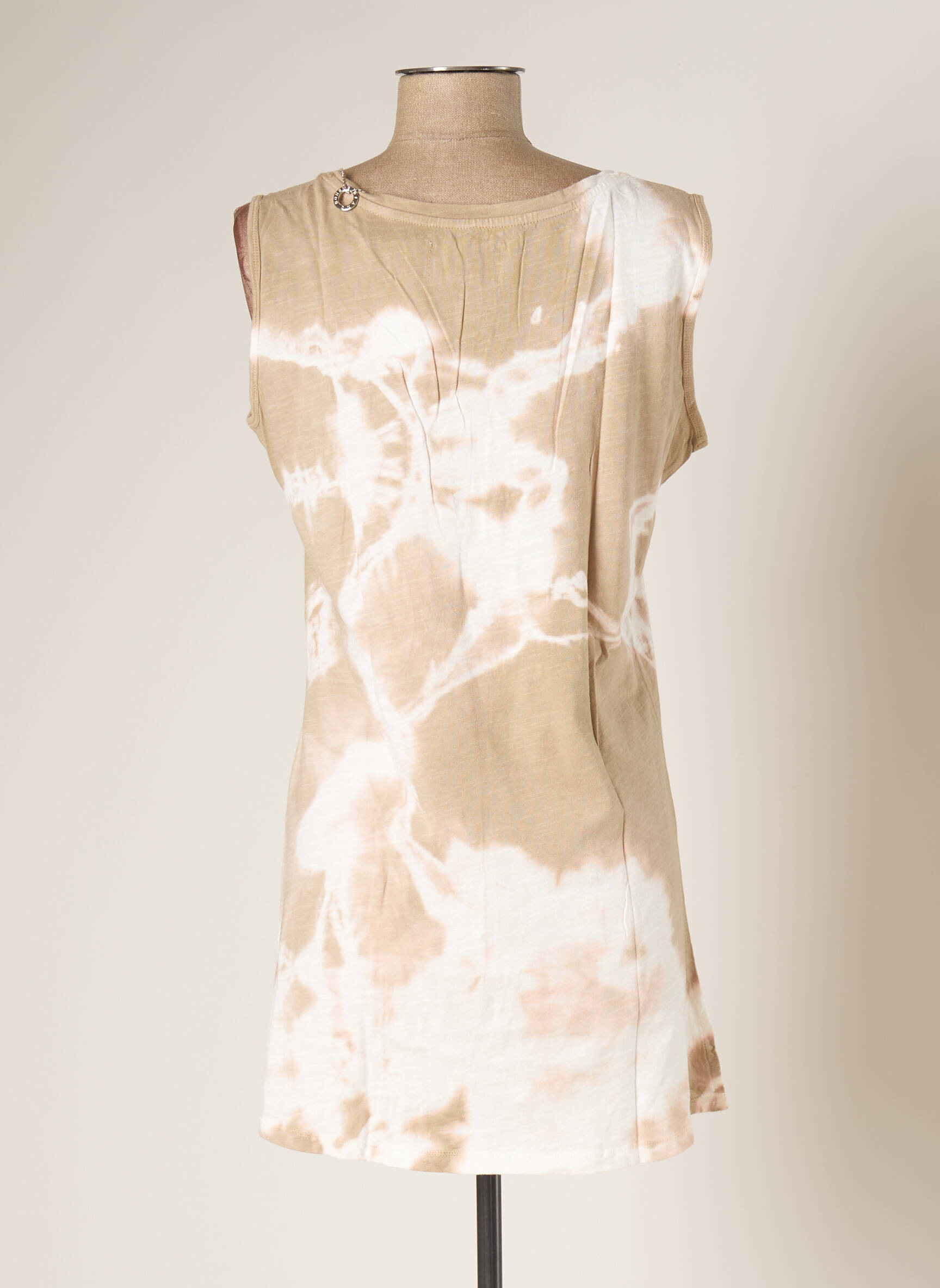 Blanc Boheme Tuniquesansmanche Femme couleur beige