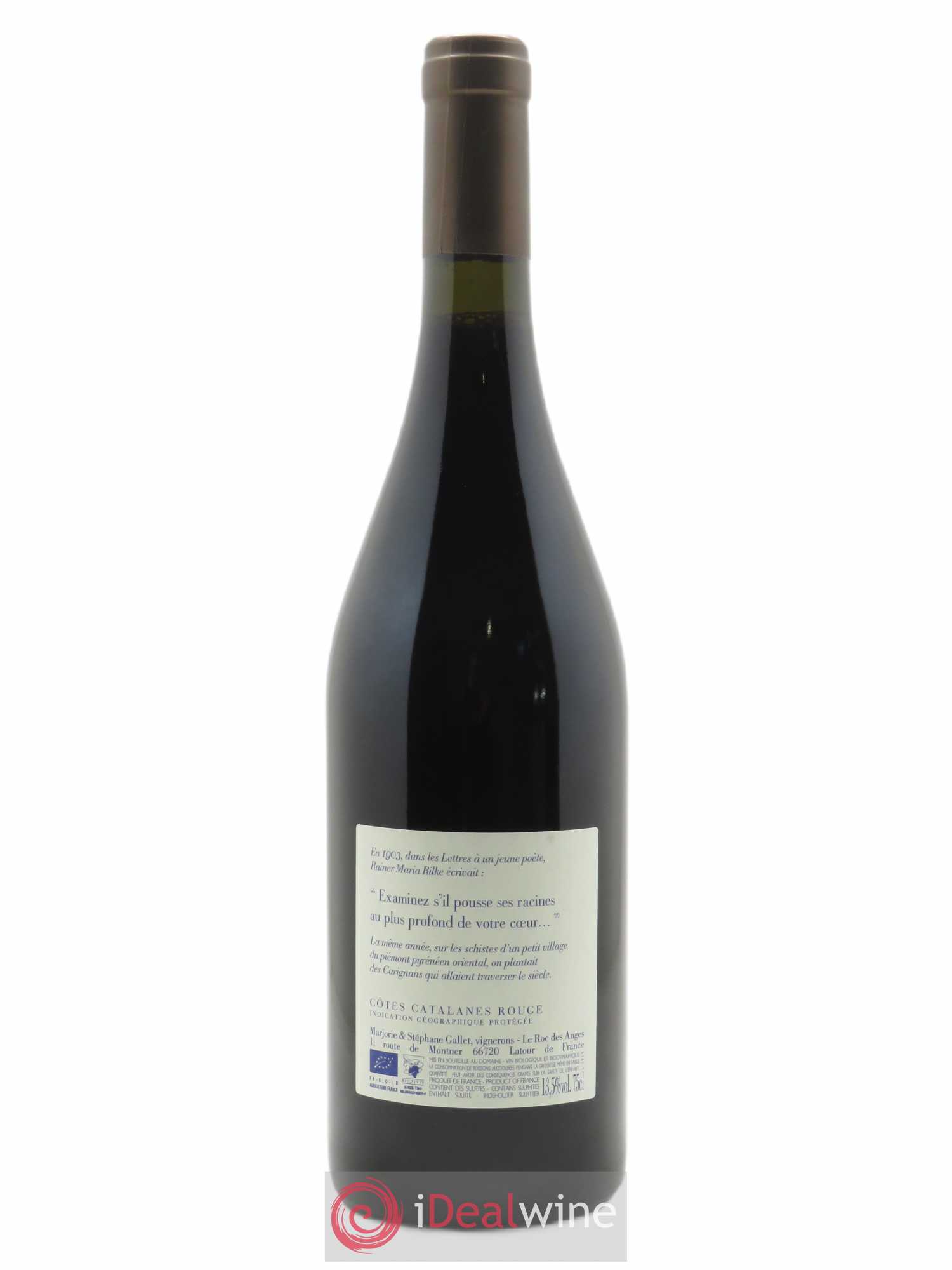 IGP Côtes Catalanes Roc des Anges Carignan 1903 Marjorie et Stéphane Gallet  2019 - Lot de 1 Bouteille