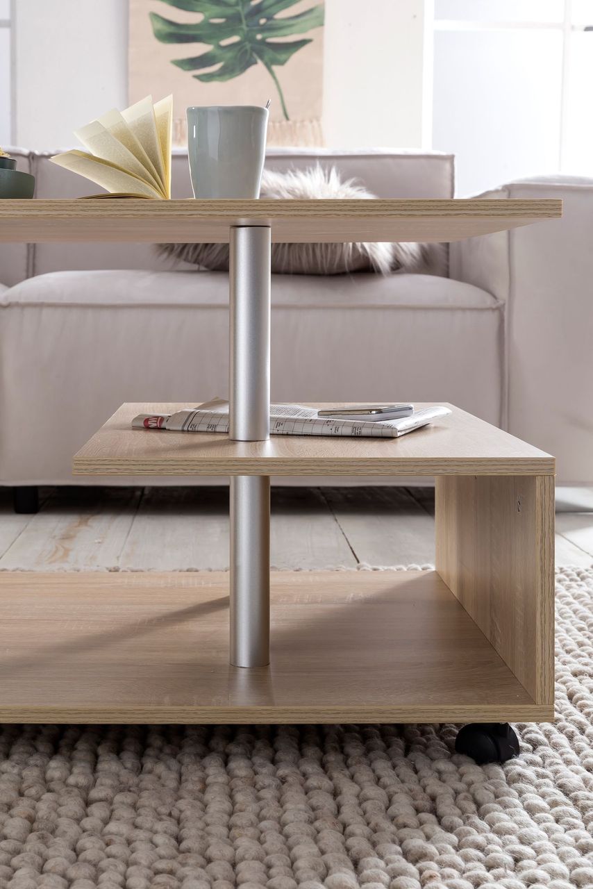 Wohnling Design Couchtisch 105 x 48,5 x 60 cm Sonoma