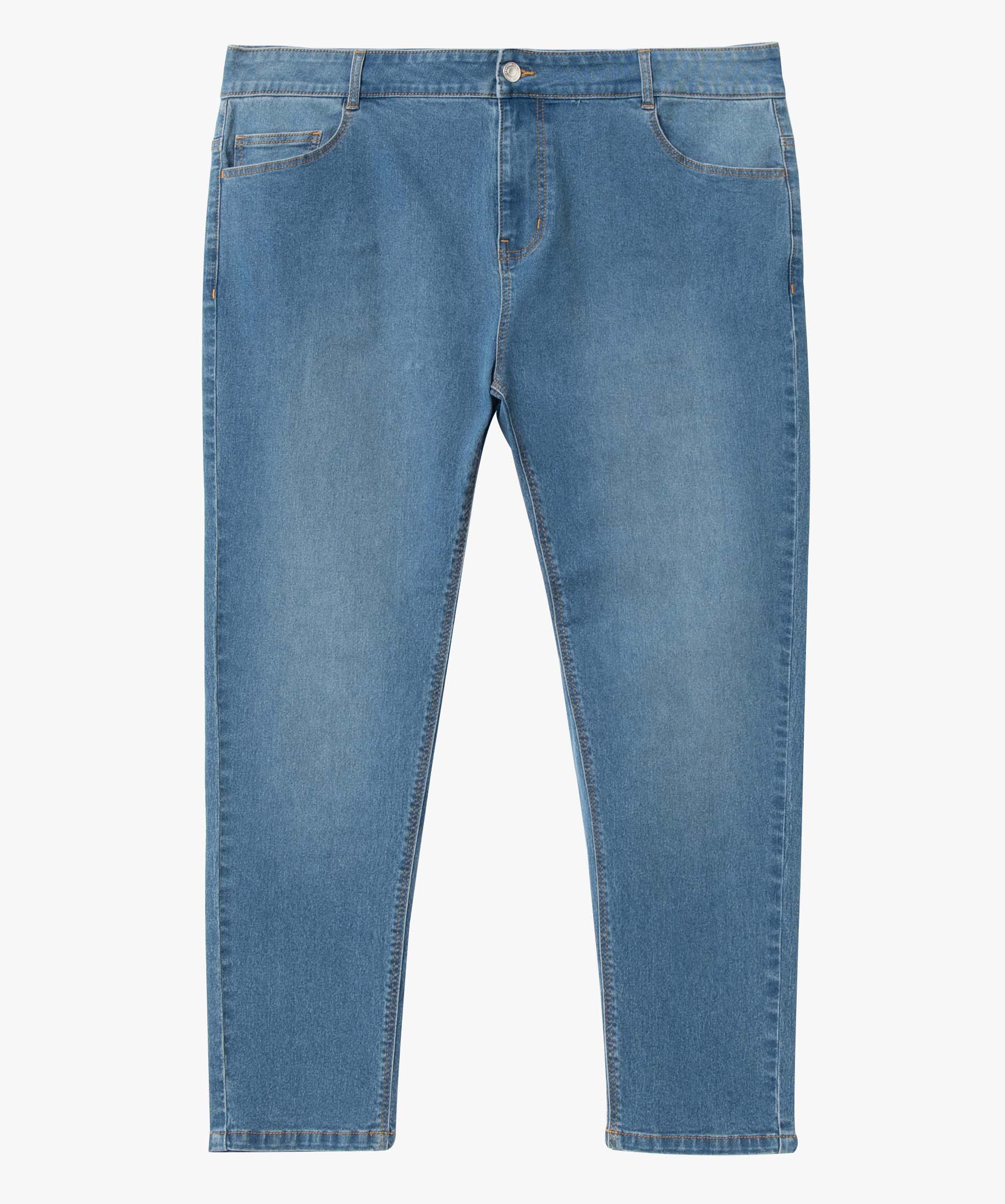 Pantacourt en jean femme grande taille en denim stretch stone | GEMO