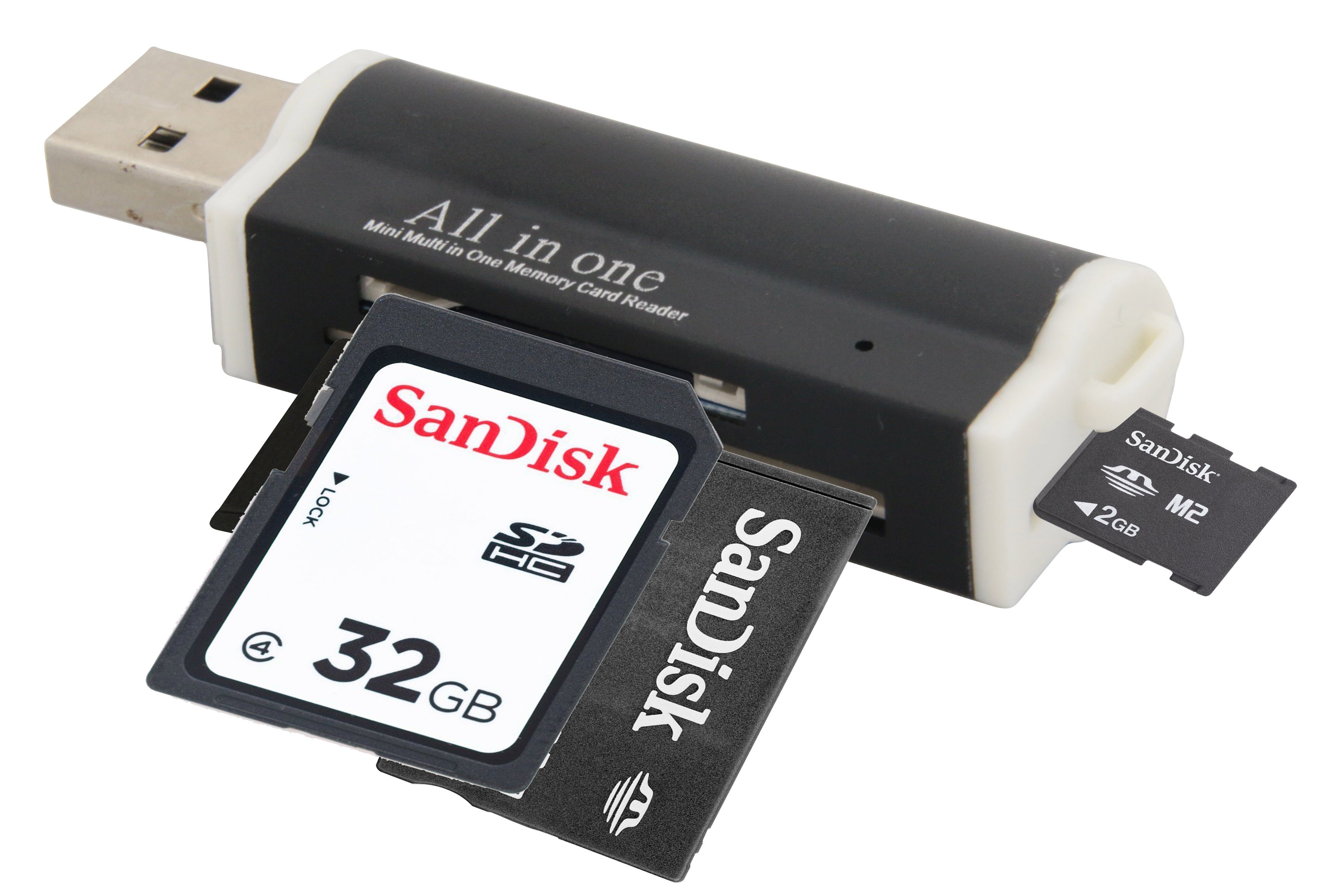 Wozinsky USB Kartenleser für SD/Micro SD/M2/M2PRODUO USB Multi Adapter Speicherkarte