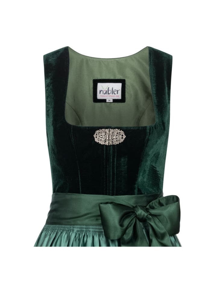 Nübler Dirndl midi Malies in Dunkelgrün günstig kaufen
