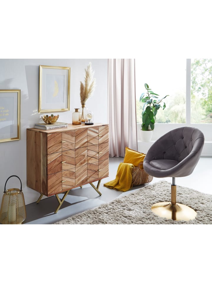 KADIMA DESIGN Sideboard 90x86,5x40 cm Akazie Massivholz / Metall Anrichte, Kommode günstig kaufen onesize