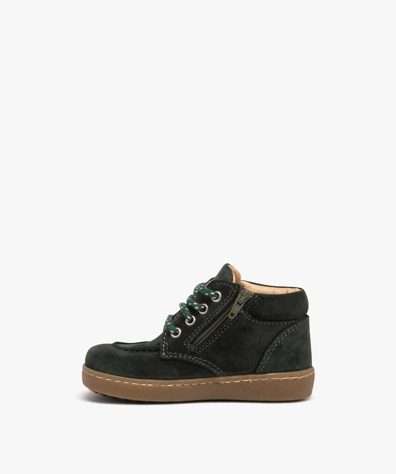 Chaussures en cuir velours à lacets bébé Garçon - NA! vert | GEMO