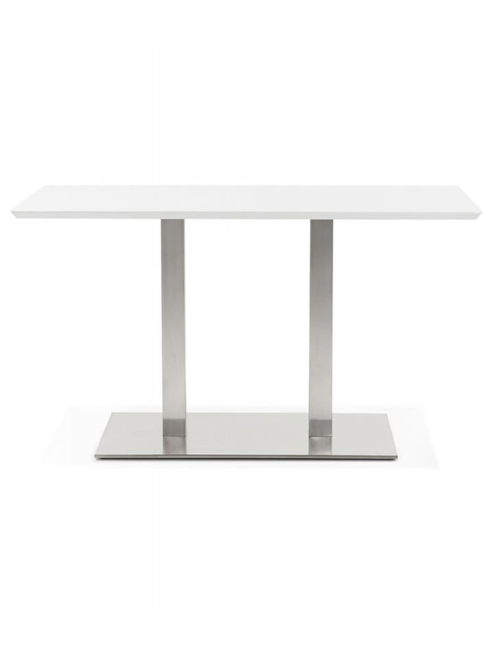 KADIMA DESIGN Esstisch Rechteckig Weiß MDF mit Stahlgestell | Moderner Stil in Weiß günstig kaufen