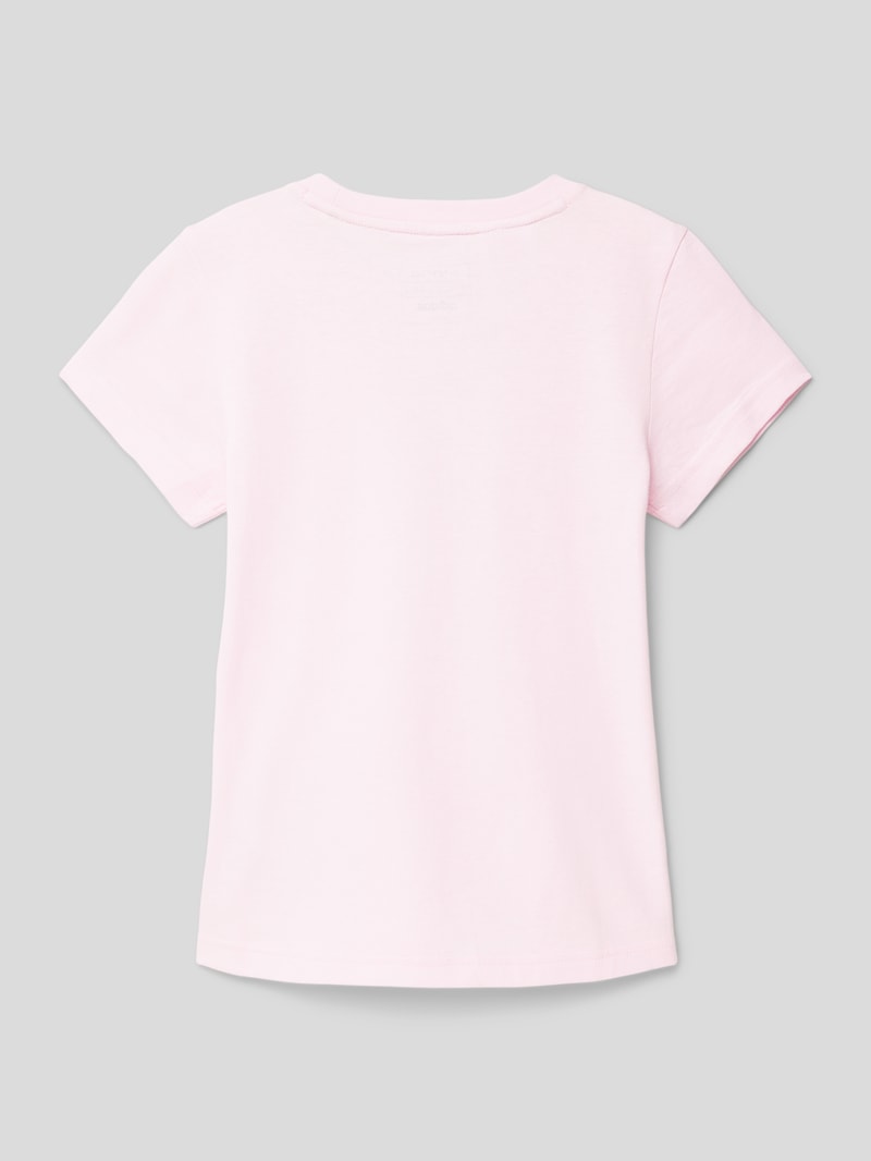 T-Shirt mit Label-Print in hellrosa