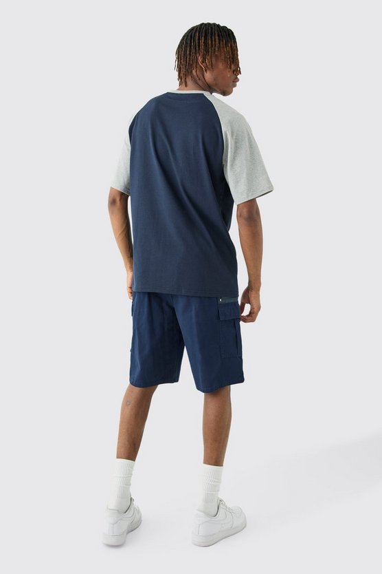 Tall lockere Twill Cargo-Shorts mit Reißverschluss-Detail