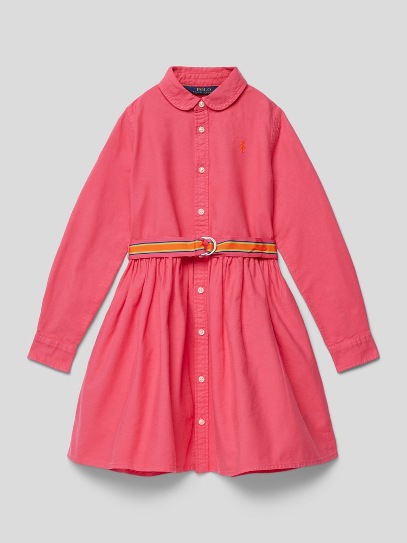 Kleid mit Umlegekragen in pink