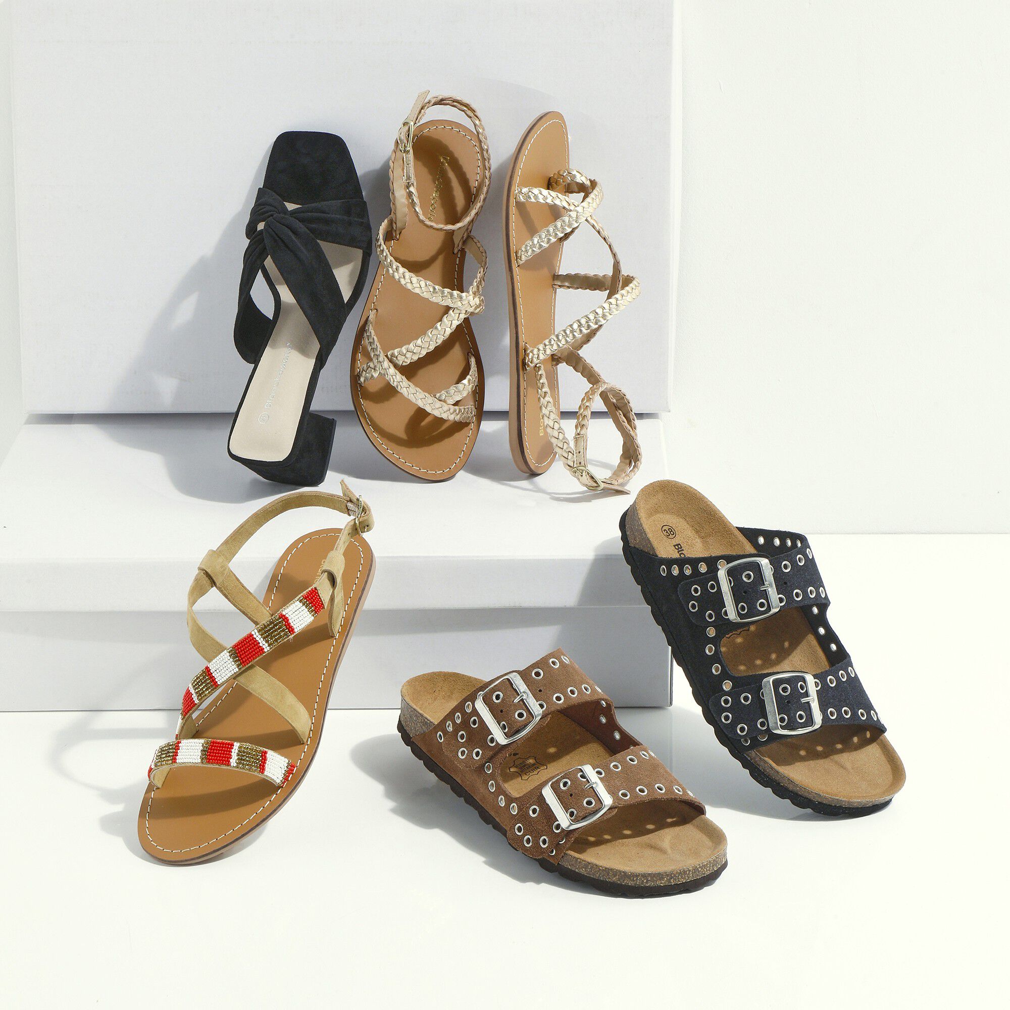 Mules à talon drapées
