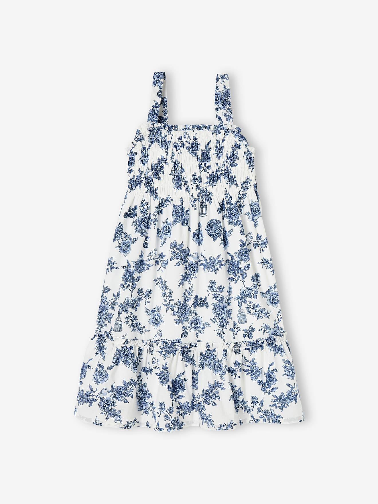 Vertbaudet Festliches Mädchen Trägerkleid - wollweiß
