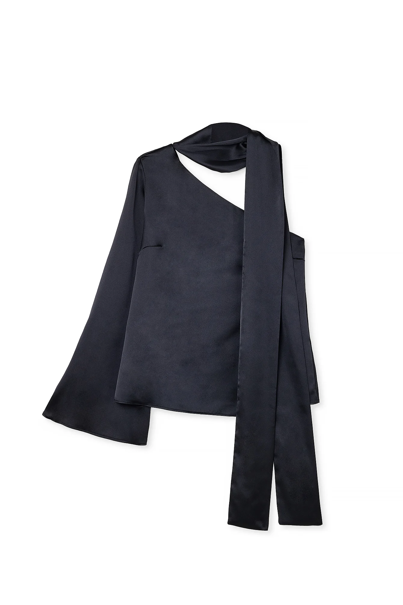 Einärmelige Satin-Bluse