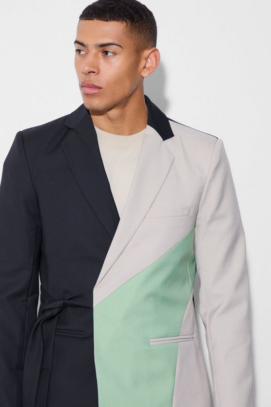 Slim-Fit Wickel-Anzugjacke