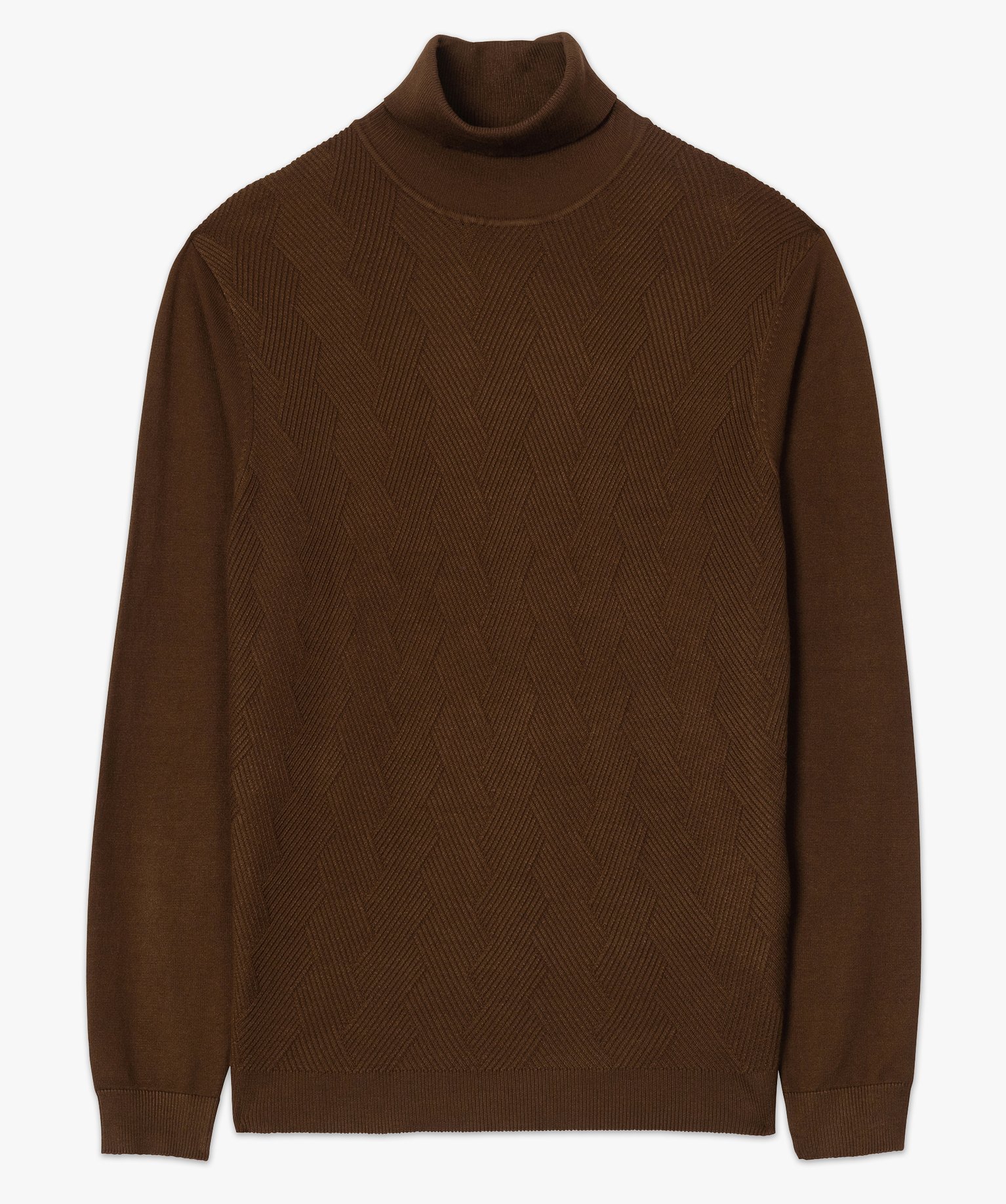Pull homme en maille fantaisie à col roulé | GEMO