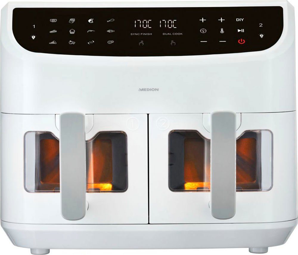 Medion® Heißluftfritteuse P20 XXL Twin MD11760, 2600 W