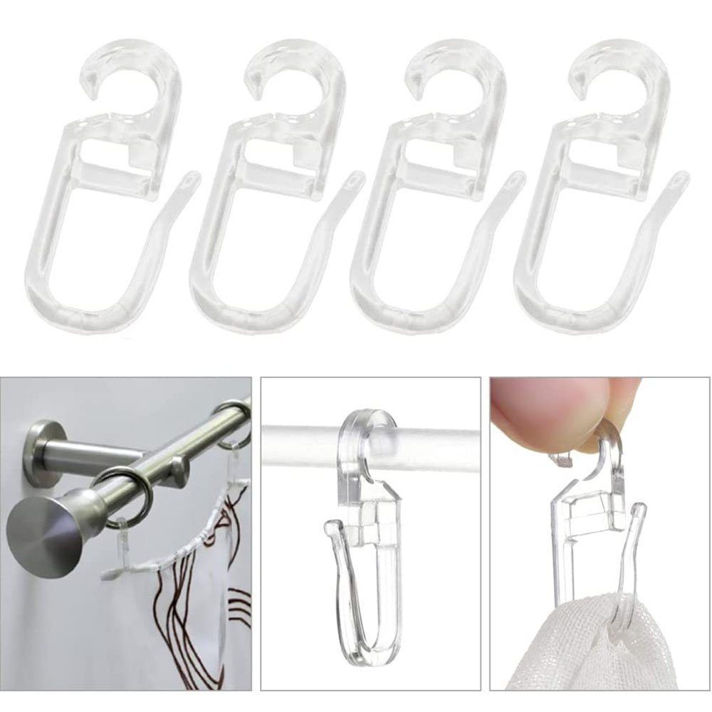 Gardinenring 50 Stück Metall Vorhangringe und 60 Kunststoff Gardinenhaken, 30mm, zggzerg