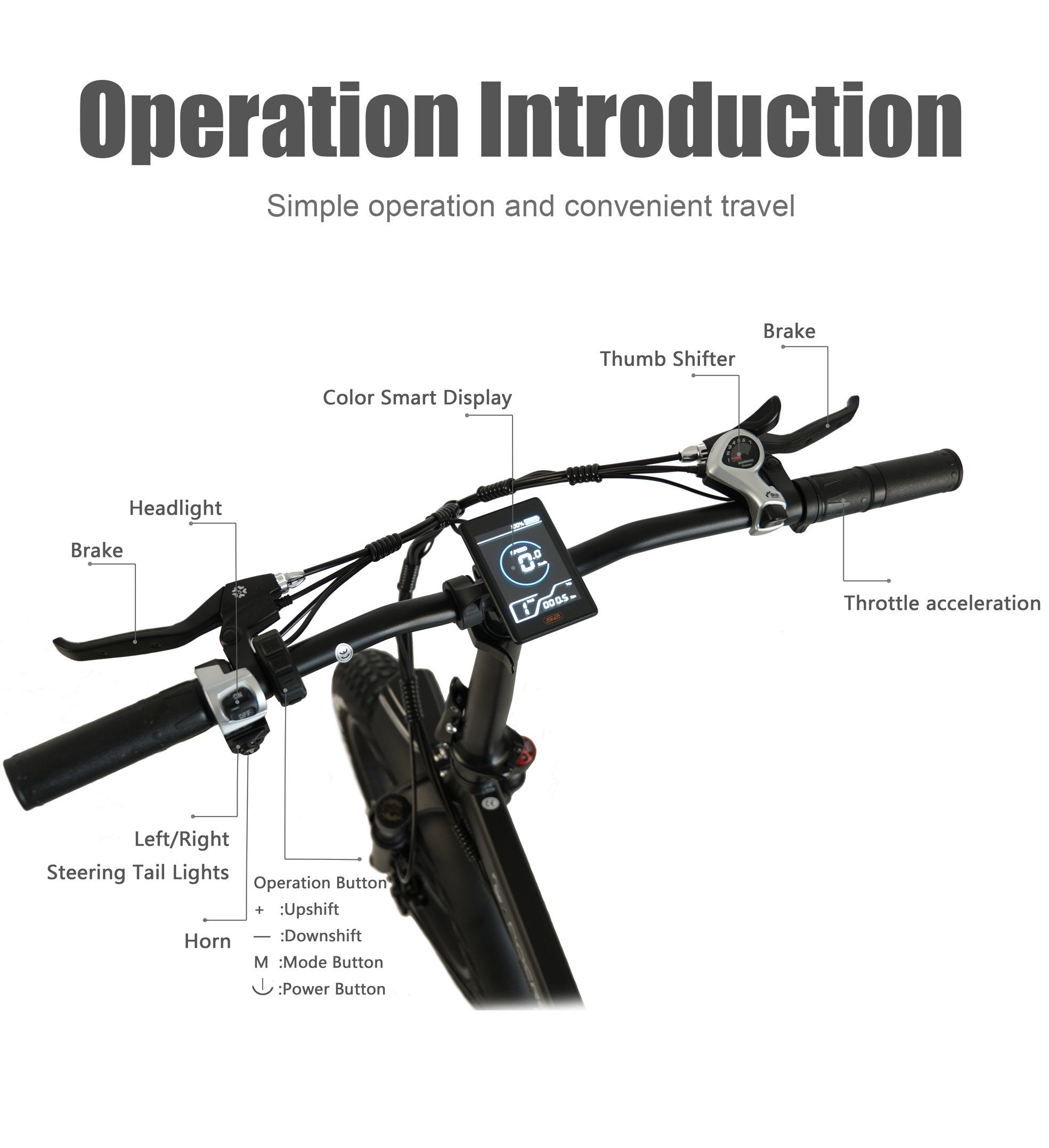 Fangqi E-Bike 20Zoll Klapp E-bike, Shimano 7-Gang, Vorderkorb, Farbinstrument, Kettenschaltung, Heckmotor, (Spar-set, Mit Heckgepäckträger, Sitz- und Kopfhöhenverstellung, LED-Scheinwerfer), Hupe, Einbrecher, Fern- und Nahlicht, Kreuzfahrt