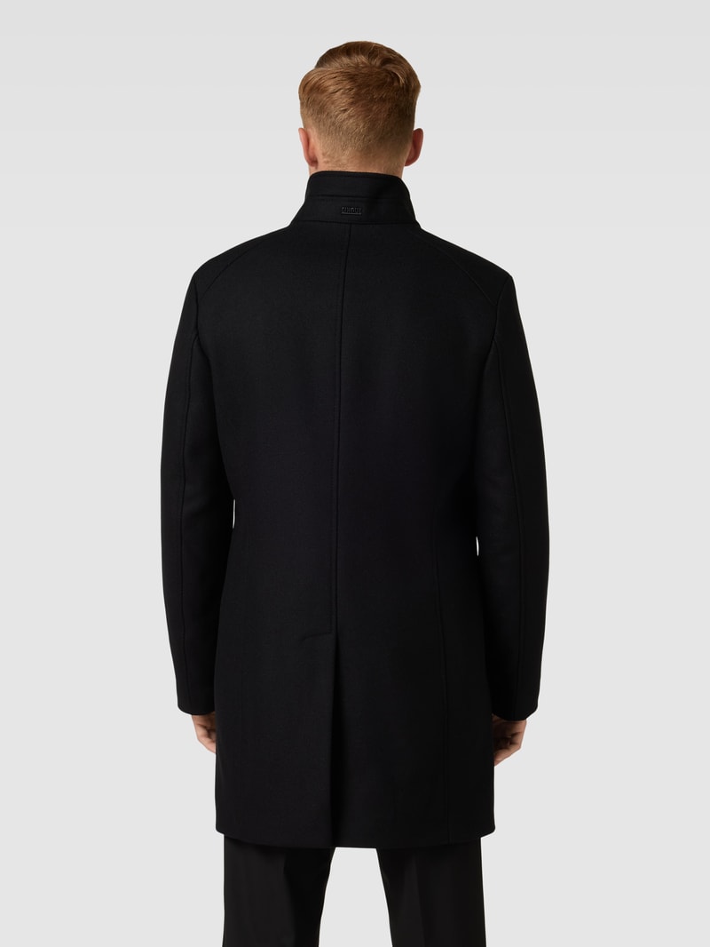 Kurzmantel mit verdeckter Knopfleiste Modell 'Show' in schwarz