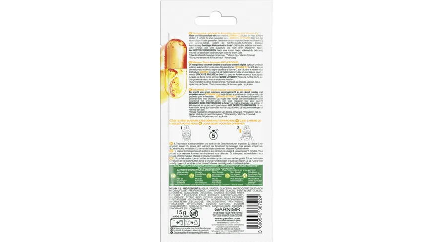 Garnier Skin Active Ampullen Tuchmaske Ananas