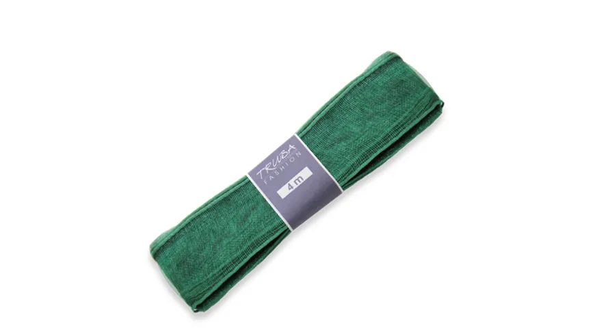 TRUBA Chiffonband mit Draht uni tannengrün 4 m