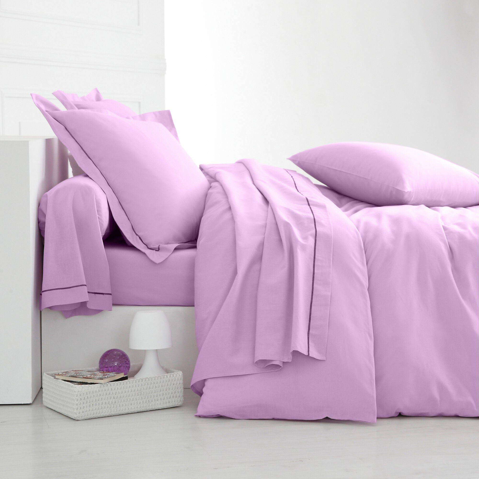 Linge de lit uni polyester-coton Colombine