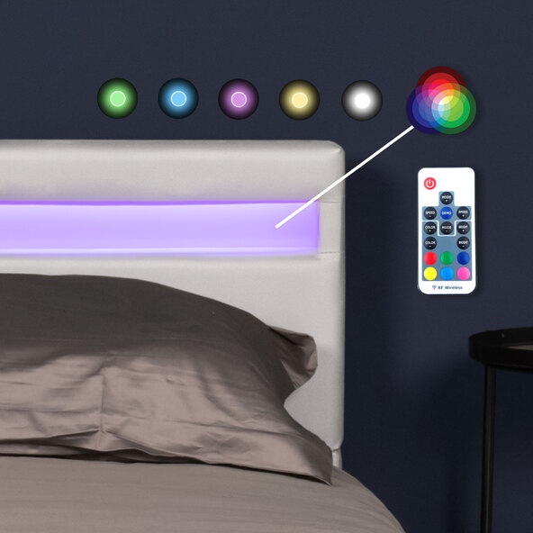 LED Bett ASTRO, weiß, 90 x 200 cm