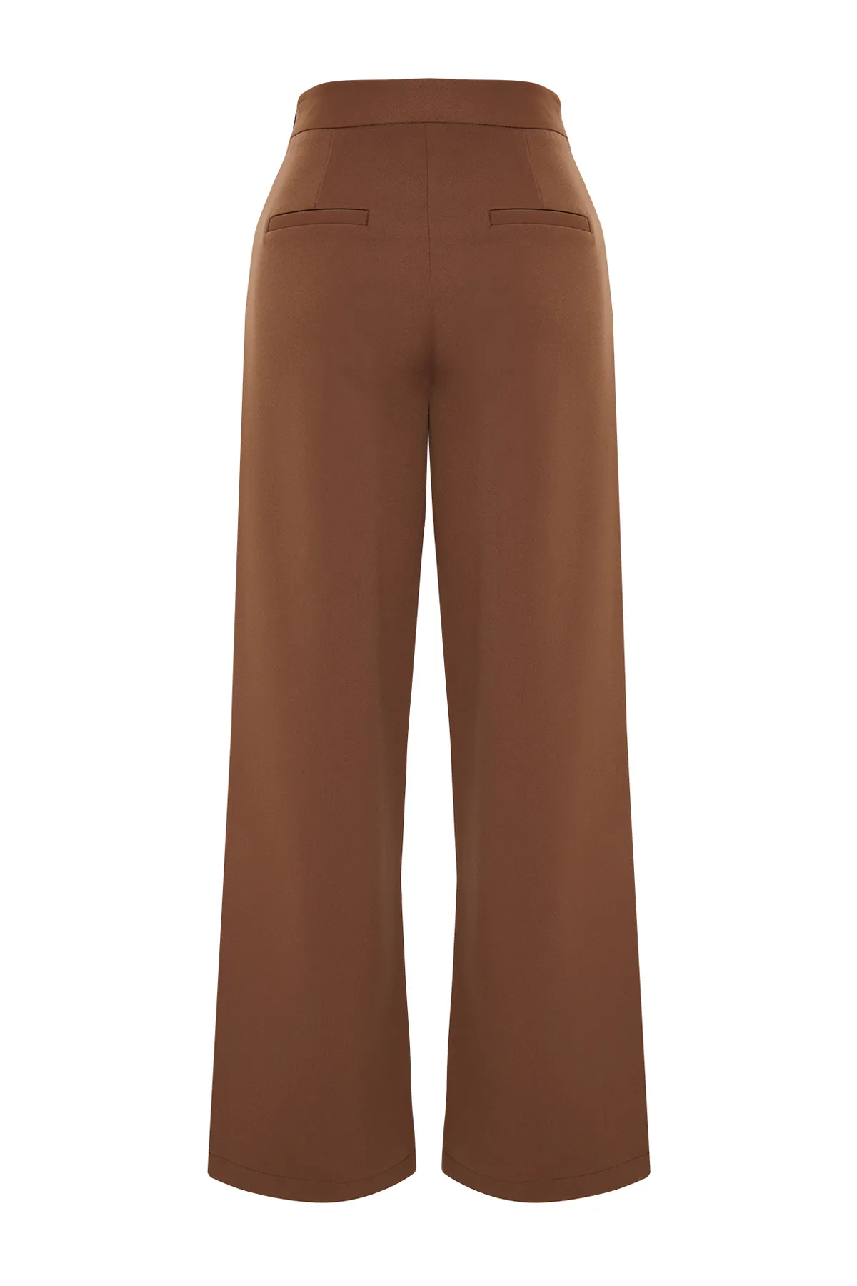 Trendyol Collection  Braune Webhose mit weitem Bein und Kreuzverschluss-Detail TWOSS24PL00092
