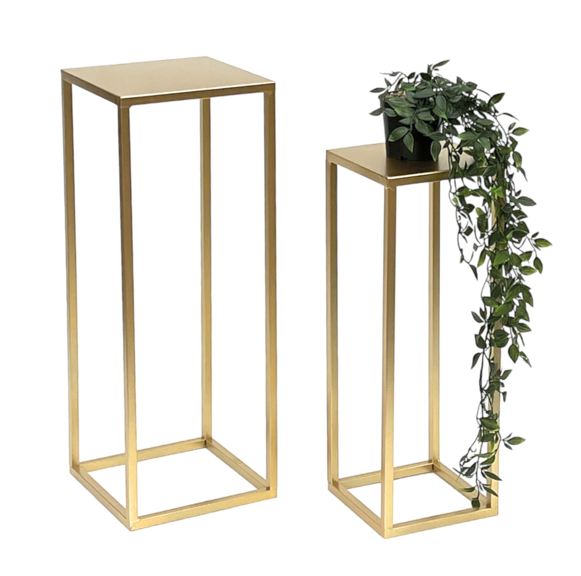 DanDiBo Blumenhocker Blumenhocker Metall Gold Eckig Blumenständer 96506 2er Set (2er Set)