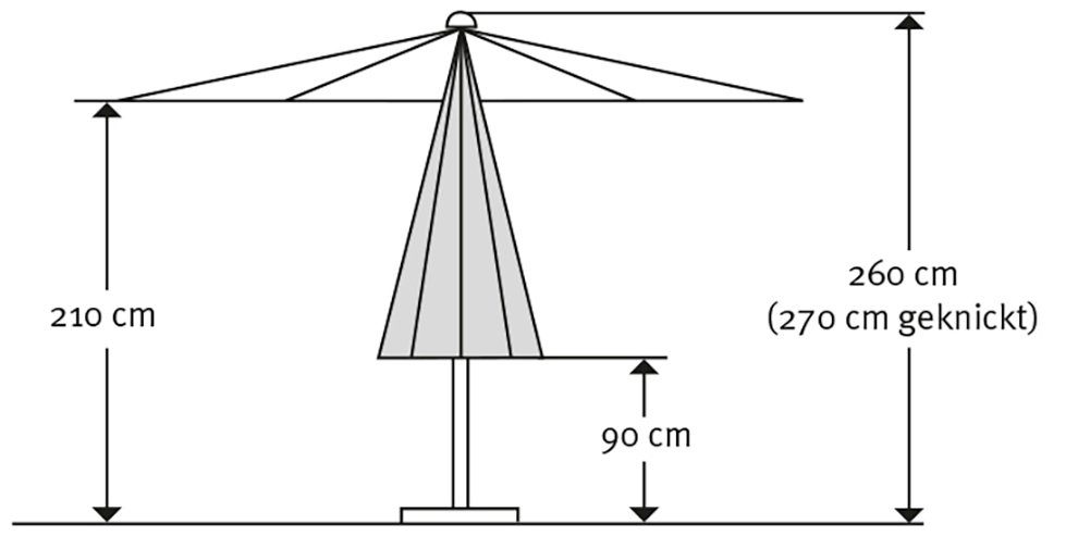 Schneider Schirme Marktschirm Harlem, Durchmesser 270 cm, silbergrau, rund, ohne Schirmständer