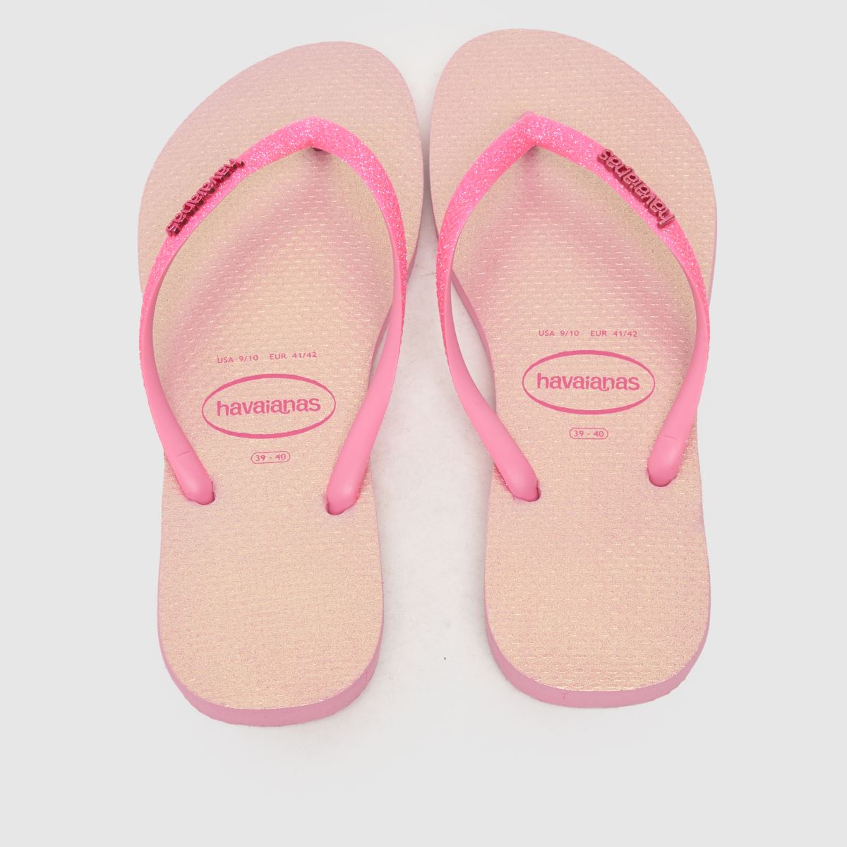 Havaianas – Rosa smala glitter-iriserande sandaler