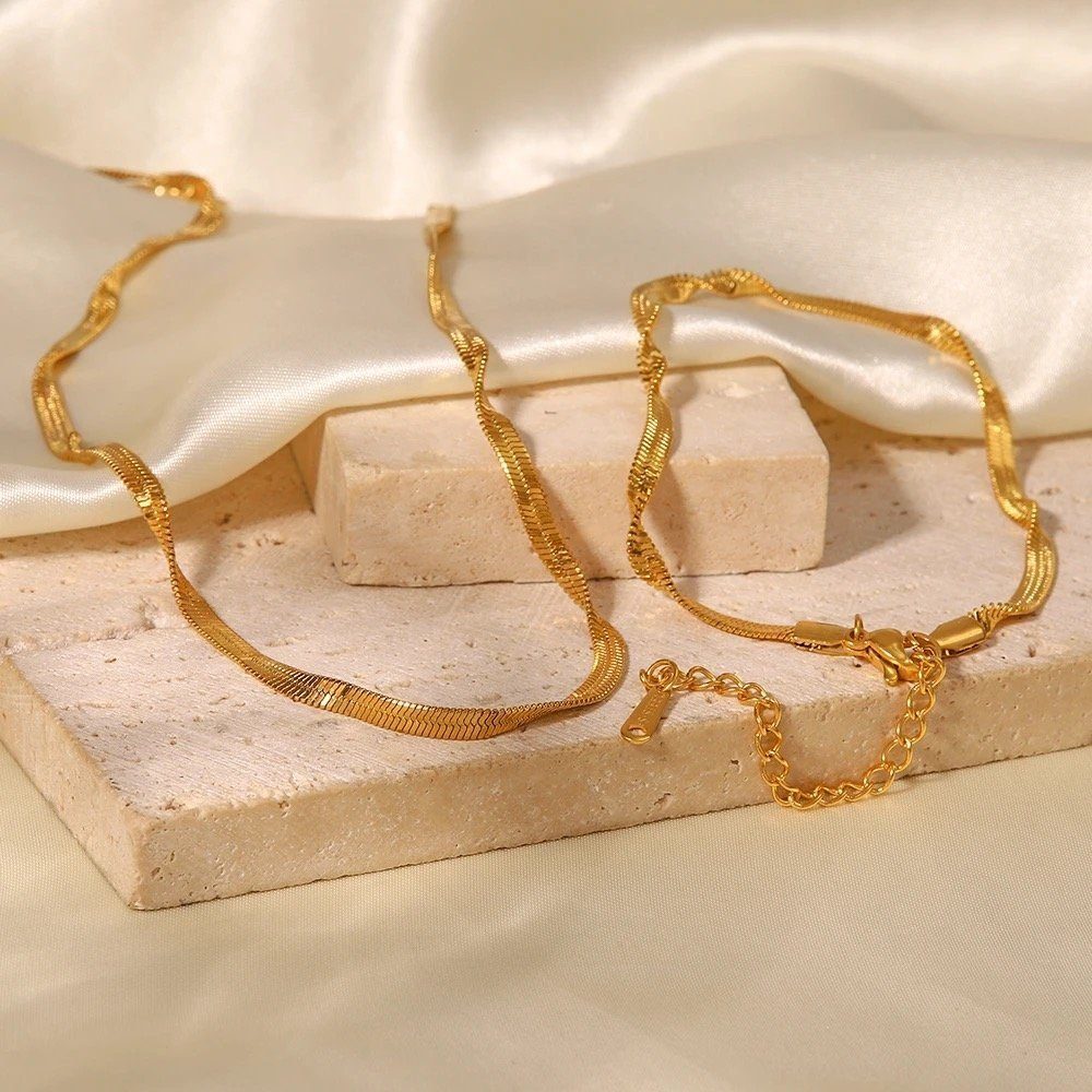 ENGELSINN Ketten und Armband Set Halskette und Armband im Set Gold Classic inkl. Geschenkbox (2-tlg)