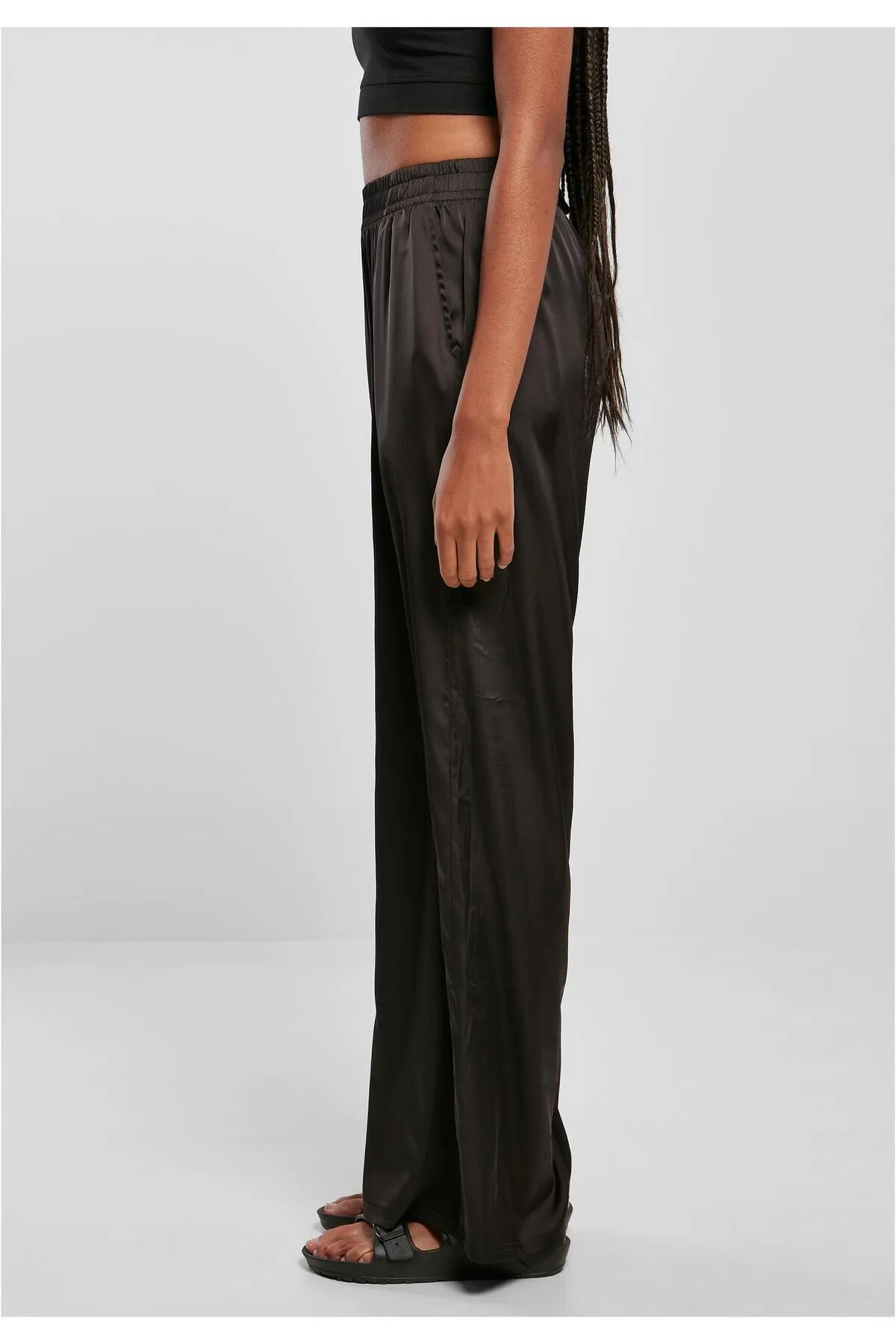 Urban Classics  Damen-Hose aus Satin mit weitem Bein
