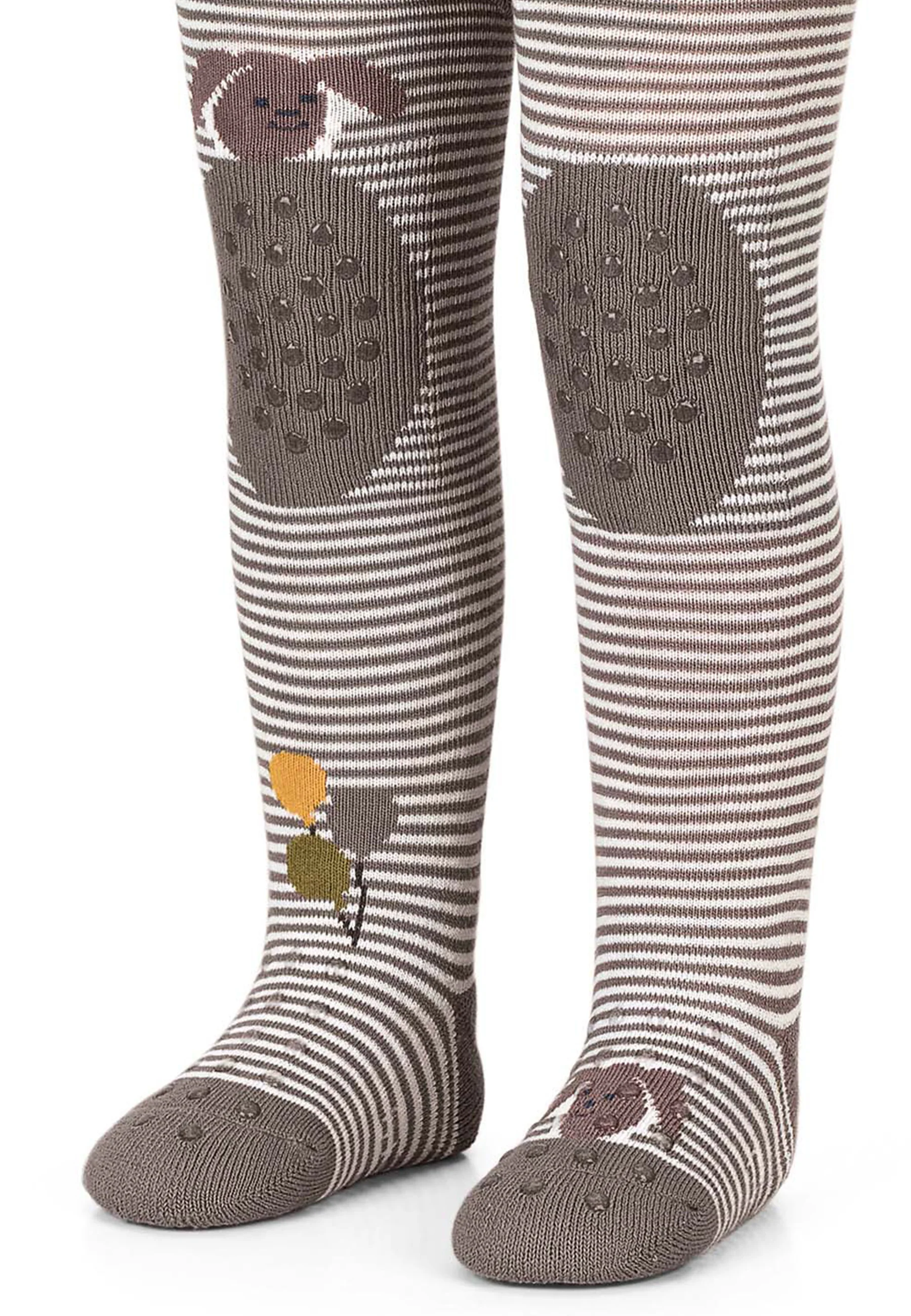 Krabbelstrumpfhose mit Po-Motiv Elefant Eddy, Grau