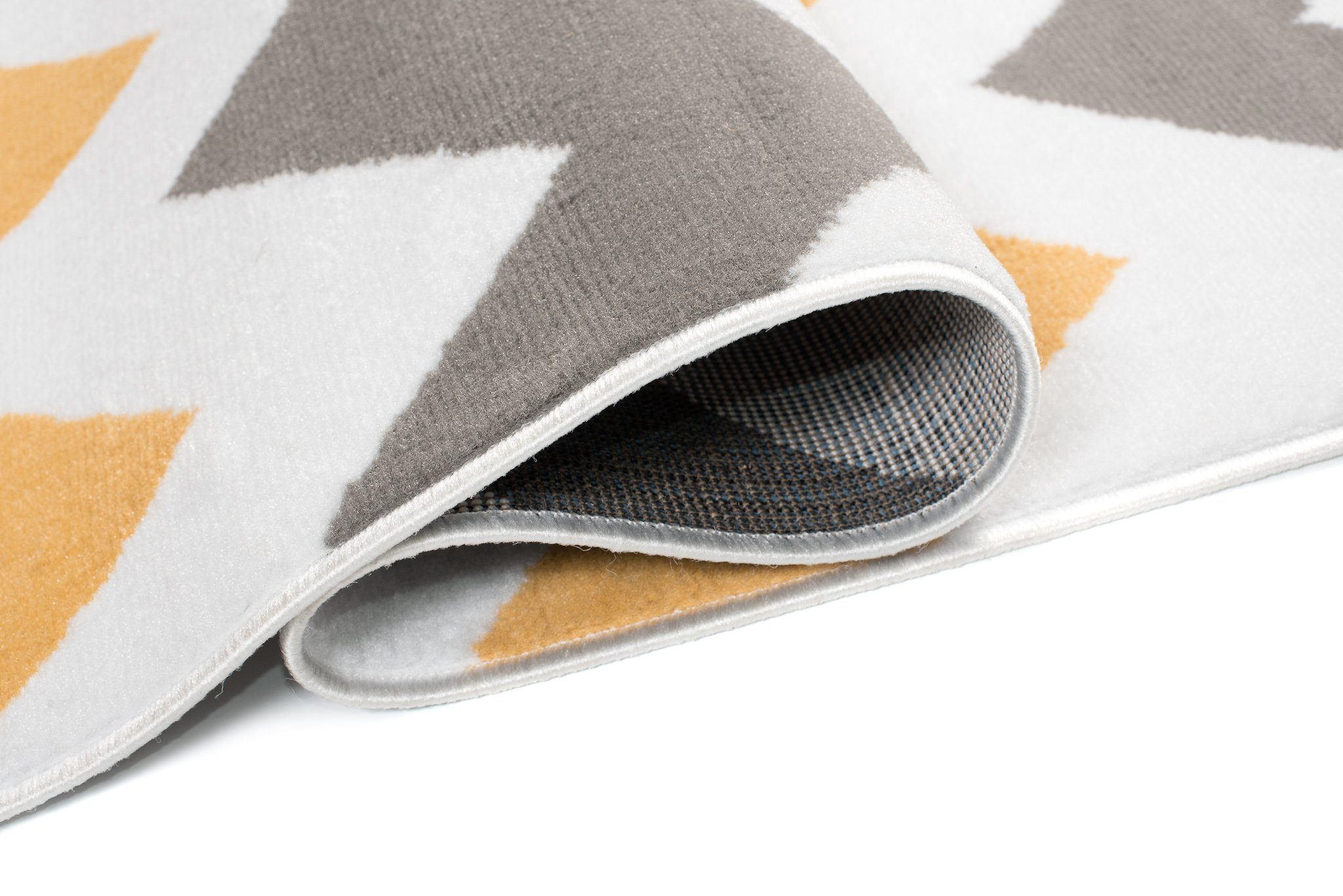 Läufer Läufer Flurläufer Modern für Vorzimmer 80 cm Breit Grau Gelb, Mazovia, 80 x 100 cm, Kurzflor, Meterware, Höhe 8 mm, Kurzflor - niedrige Florhöhe