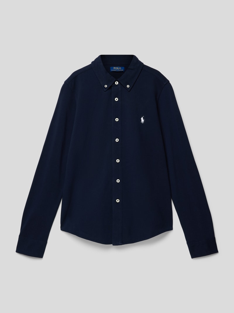 Hemd mit Label-Stitching in dunkelblau